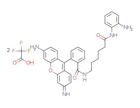 2-(6-(2-(6-amino-3-iminio-3H-xanthen-9-yl)benzamido)hexanamido) benzenaminium 2,2,2-trifluoroacetate
