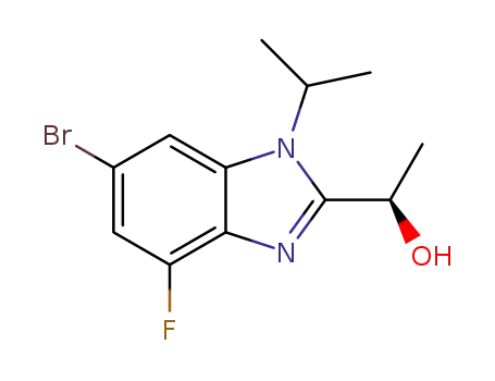 (1R)-1-[6-bromo-4-fluoro-1-(propan-2-yl)-1H-benzimidazol-2-yl]ethan-1-ol