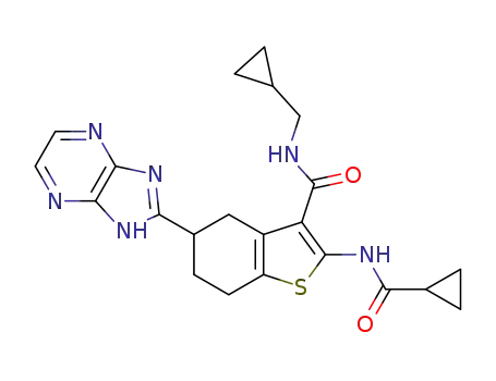 2-(cyclopropanecarbonylamino)-N-(cyclopropylmethyl)-5-(1H-imidazo[4,5-b]pyrazin-2-yl)-4,5,6,7-tetrahydrobenzothiophene-3-carboxamide