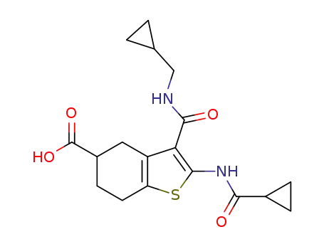 2-(cyclopropanecarbonylamino)-3-(cyclopropylmethylcarbamoyl)-4,5,6,7-tetrahydrobenzothiophene-5-carboxylic acid