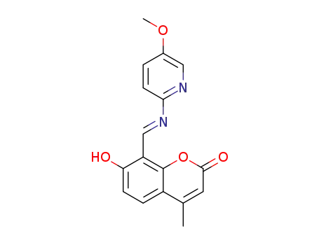 (E)-7-hydroxy-8-(((5-methoxypyridin-2-yl)imino)methyl)-4-methyl-2H-chromen-2-one