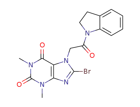 8-bromo-7-[2-(indolin-1-yl)-2-oxoethyl]-1,3-dimethyl-1H-purine-2,6(3H,7H)-dione