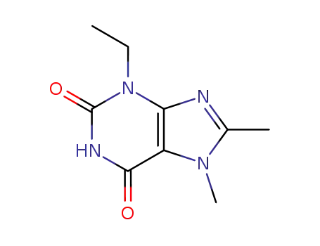 Molecular Structure of 131598-99-7 (1H-Purine-2,6-dione, 3-ethyl-3,7-dihydro-7,8-dimethyl-)