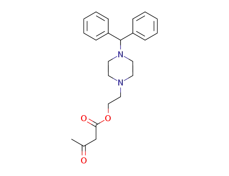 Molecular Structure of 89226-49-3 (Butanoic acid, 3-oxo-, 2-[4-(diphenylmethyl)-1-piperazinyl]ethyl ester)