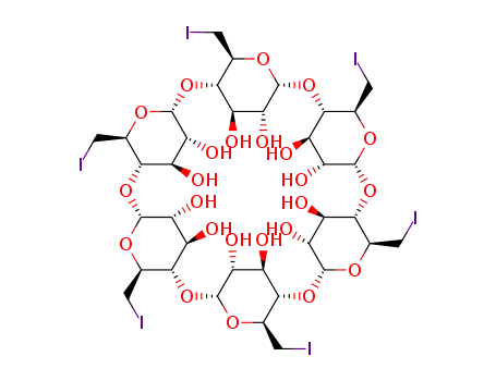 Molecular Structure of 131105-41-4 (HEXAKIS-6-IODO-6-DEOXY-ALPHA-CYCLODEXTRIN)