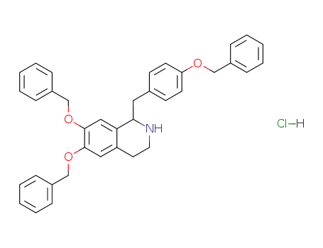 Molecular Structure of 117765-29-4 (Isoquinoline,
1,2,3,4-tetrahydro-6,7-bis(phenylmethoxy)-1-[[4-(phenylmethoxy)phenyl]
methyl]-, hydrochloride)