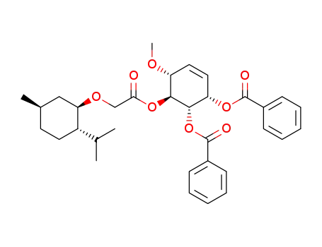 <1S-(1α,2β,5β,6β)>-<5,6-di(benzoyloxy)-2-methoxy-3-cyclohexen-1-yl> (l)-menthoxyacetate