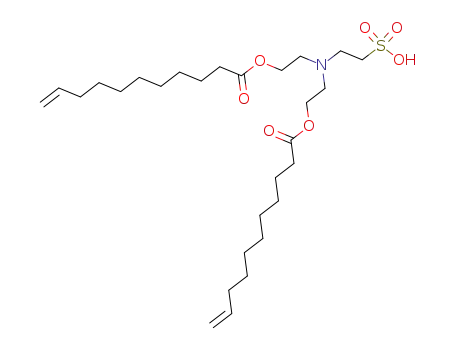 Molecular Structure of 79898-74-1 (10-Undecenoic acid, [(2-sulfoethyl)imino]di-2,1-ethanediyl ester)