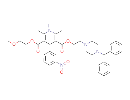 3,5-Pyridinedicarboxylic acid,
1,4-dihydro-2,6-dimethyl-4-(3-nitrophenyl)-,
2-[4-(diphenylmethyl)-1-piperazinyl]ethyl 2-methoxyethyl ester