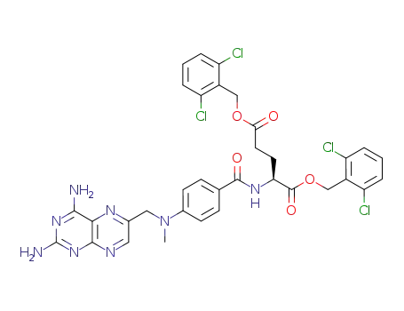 L-Glutamic acid, N-[4-[[N-(2, 4-diamino-6-pteridinyl)methyl]methylamino]benzoyl]-, bis[(2, 6-dichlorophenyl)methyl] ester cas  86669-36-5