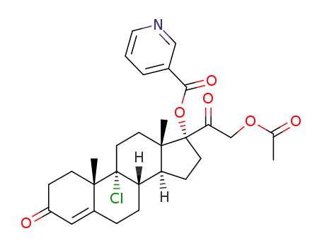 Nicotinic acid (8S,9R,10S,13S,14S,17R)-17-(2-acetoxy-acetyl)-9-chloro-10,13-dimethyl-3-oxo-2,3,6,7,8,9,10,11,12,13,14,15,16,17-tetradecahydro-1H-cyclopenta[a]phenanthren-17-yl ester