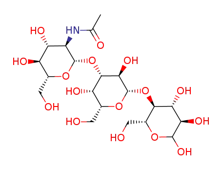 Molecular Structure of 75645-27-1 (N-[(2S,3R,4R,5S,6R)-5-hydroxy-6-(hydroxymethyl)-2-[(2S,3R,4S,5S,6R)-2,3,5-trihydroxy-6-(hydroxymethyl)oxan-4-yl]oxy-4-[(2R,3R,4S,5R,6R)-3,4,5-trihydroxy-6-(hydroxymethyl)oxan-2-yl]oxyoxan-3-yl]acetamide)
