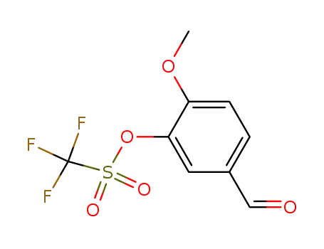Molecular Structure of 157790-73-3 (Methanesulfonic acid, trifluoro-, 5-formyl-2-methoxyphenyl ester)