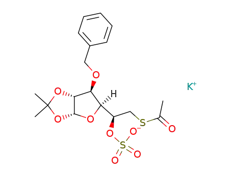 6-S-acetyl-3-O-benzyl-1,2-O-isopropylidene-5-O-sulfo-6-thio-α-D-glucofuranose potassium salt