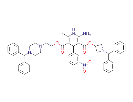 2-Amino-6-methyl-4-(3-nitro-phenyl)-1,4-dihydro-pyridine-3,5-dicarboxylic acid 3-(1-benzhydryl-azetidin-3-yl) ester 5-[2-(4-benzhydryl-piperazin-1-yl)-ethyl] ester