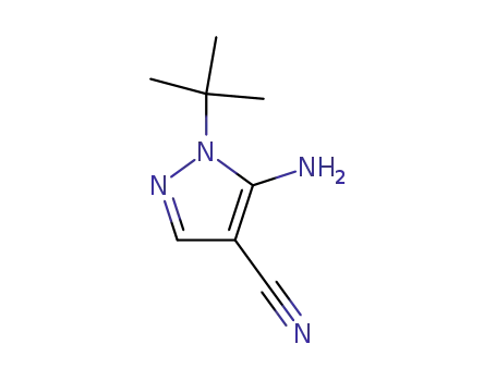 Molecular Structure of 158001-28-6 (5-AMINO-1-(T-BUTYL)PYRAZOLE-4-CARBONITRILE)