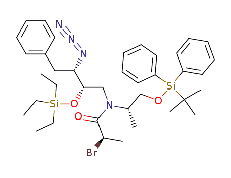 (R)-N-((2S,3S)-3-Azido-4-phenyl-2-triethylsilanyloxy-butyl)-2-bromo-N-[(S)-2-(tert-butyl-diphenyl-silanyloxy)-1-methyl-ethyl]-propionamide