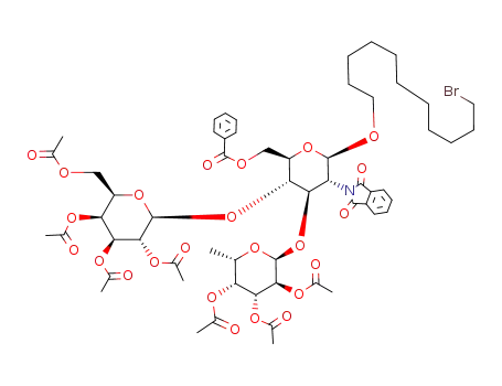 11-bromo-undecyl 2,3,4,6-tetra-O-acetyl-β-D-galactopyranosyl-(1->4)-(2,3,4-tri-O-acetyl-α-L-fucopyranosyl)-(1->3)-6-O-benzoyl-2-deoxy-2-phthalimido-β-D-glucopyranoside