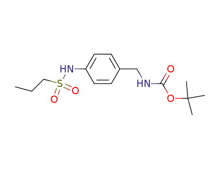 Molecular Structure of 401573-20-4 (Carbamic acid, [[4-[(propylsulfonyl)amino]phenyl]methyl]-,
1,1-dimethylethyl ester)
