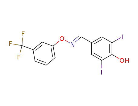 4-hydroxy-3,5-diiodo-benzaldehyde O-(3-trifluoromethyl-phenyl)-oxime