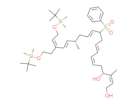 (2Z,6Z,8E,12E,16E,18Z)-(4R,15S)-11-Benzenesulfonyl-20-(tert-butyl-dimethyl-silanyloxy)-18-[2-(tert-butyl-dimethyl-silanyloxy)-ethyl]-3,15-dimethyl-icosa-2,6,8,12,16,18-hexaene-1,4-diol