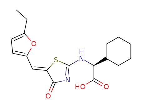 (S)-Cyclohexyl-{5-[1-(5-ethyl-furan-2-yl)-meth-(Z)-ylidene]-4-oxo-4,5-dihydro-thiazol-2-ylamino}-acetic acid