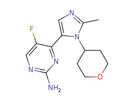 5-fluoro-4-(2-Methyl-1-(tetrahydro-2H-pyran-4-yl)-1H-iMidazol-5-yl)pyriMidin-2-aMine