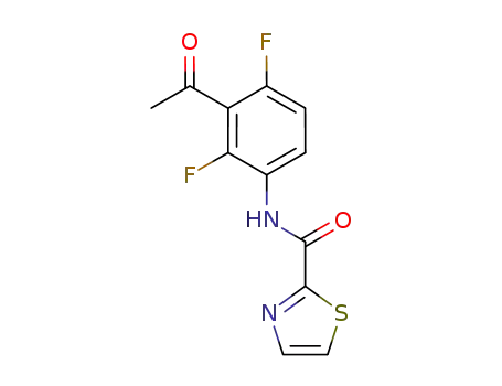 Molecular Structure of 746630-05-7 (2-Thiazolecarboxamide, N-(3-acetyl-2,4-difluorophenyl)-)