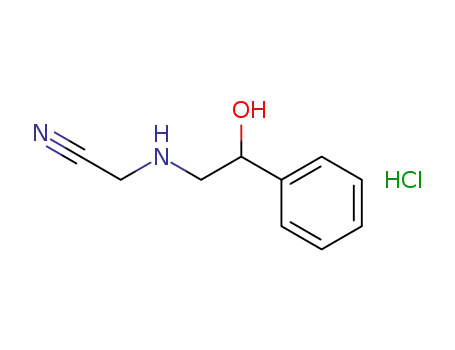 Molecular Structure of 78443-54-6 (Acetonitrile, [(2-hydroxy-2-phenylethyl)amino]-, monohydrochloride)