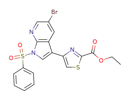 2-티아졸카르복실산, 4-[5-브로모-1-(페닐설포닐)-1H-피롤로[2,3-b]피리딘-3-일]-, 에틸 에스테르