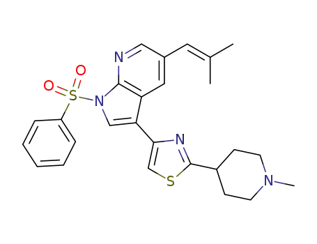 1-Benzenesulfonyl-3-[2-(1-methyl-piperidin-4-yl)-thiazol-4-yl]-5-(2-methyl-propenyl)-1H-pyrrolo[2,3-b]pyridine