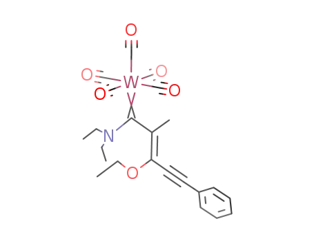 pentacarbonyl{diethylamino(E-β-ethoxy-α-methyl-β-phenylethinylvinyl)carbene}tungsten