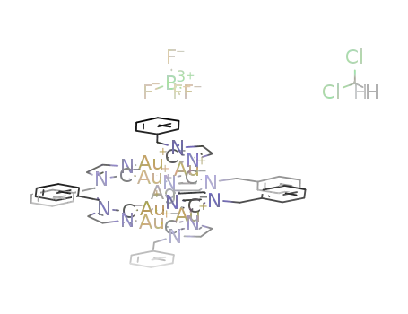 Ag([Au(μ-C(2),N(3)-1-benzylimidazolato)]3)2BF4*dichloromethane