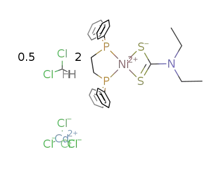 (N,N-diethyldithiocarbamato)[1,2-bis(diphenylphosphino)ethane]nickel(II) tetrachlorocadmate*0.5(dichloromethane)