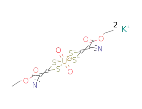 K2[bis-(1-ethoxy carbonyl-1-cyanoethylene-2,2-dithiolato)dioxouranate(VI)]