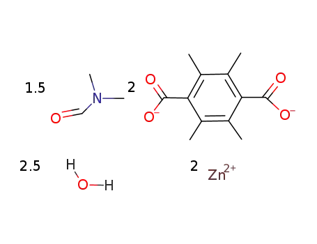Zn(2,3,5,6-tetramethyl-1,4-benzenedicarboxylate)(H2O)1.5(N,N'-dimethylformamide)0.5(N,N'-dimethylformamide)(H2O)