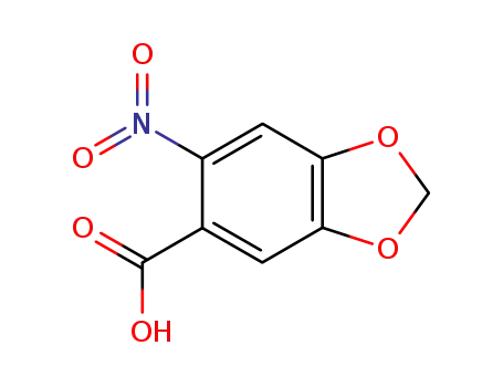 Molecular Structure of 716-32-5 (6-NITRO-1,3-BENZODIOXOLE-5-CARBOXYLIC ACID)