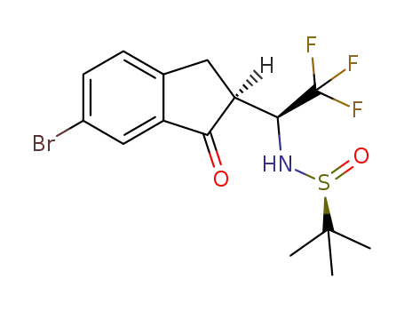 (S)-N-((S)-1-((S)-6-bromo-1-oxo-2,3-dihydro-1H-inden-2-yl)-2,2,2-trifluoroethyl)-2-methylpropane-2-sulfinamide