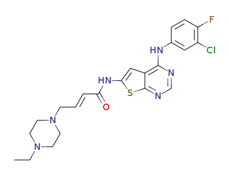 (E)-N-(4-((3-chloro-4-fluorophenyl)amino)thieno[2,3-d]pyrimidin-6-yl)-4-(4-ethylpiperazin-1-yl)but-2-enamide