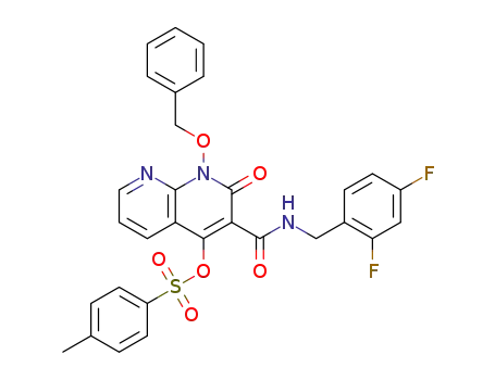 1-(benzyloxy)-3-((2,4-difluorobenzyl)carbamoyl)-2-oxo-1,2-dihydro-1,8-naphthyridin-4-yl 4-methylbenzenesulfonate