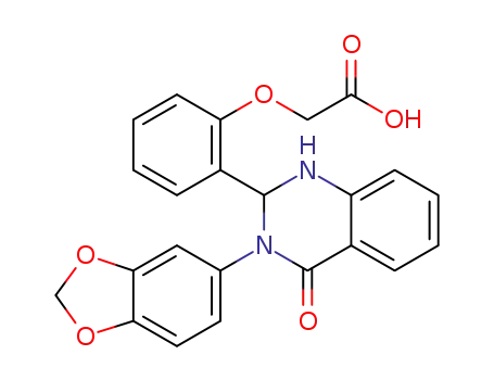 2-(phenoxyacetic acid-2-yl)-3-(benzo[d]-[1,3]dioxol-5-yl)-2,3-dihydroquinazolin-4(1H)-one