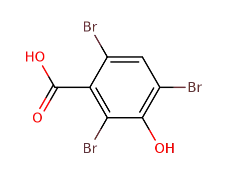 Molecular Structure of 14348-40-4 (3-Hydroxy-2,4,6-tribromobenzoic acid)