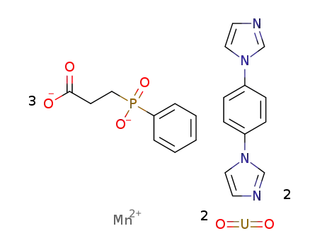 Mn(1,4-di(1H-imidazol-1-yl)benzene)(UO2)2((2-carboxyethyl)(phenyl)phosphinic acid(-2H))3