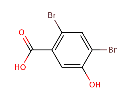 Molecular Structure of 14348-39-1 (2,4-Dibromo-5-hydroxybenzoic acid)
