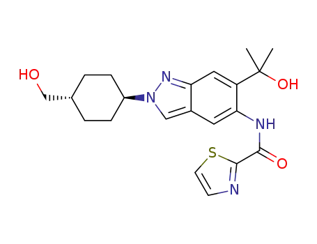 N-(2-((1r,4r)-4-(hydroxymethyl)cyclohexyl)-6-(2-hydroxypropan-2-yl)-2H-indazol-5-yl)thiazole-2-carboxamide
