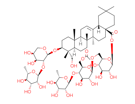 3β-[(2-O-α-L-Rhamnopyranosyl-α-L-arabinopyranosyl)oxy]-23-hydroxyoleana-12-ene-28-oic acid 6-O-(4-O-α-L-rhamnopyranosyl-6-O-acetyl-β-D-glucopyranosyl)-β-D-glucopyranosyl ester