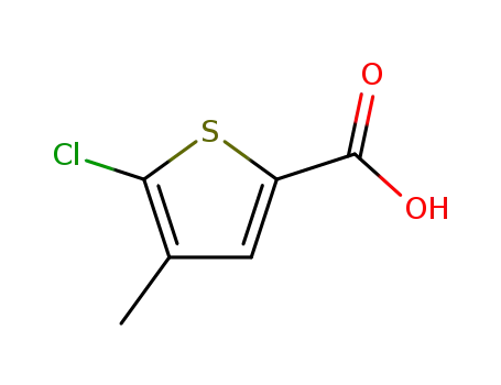 Molecular Structure of 74598-03-1 (2-Thiophenecarboxylic acid, 5-chloro-4-methyl-)