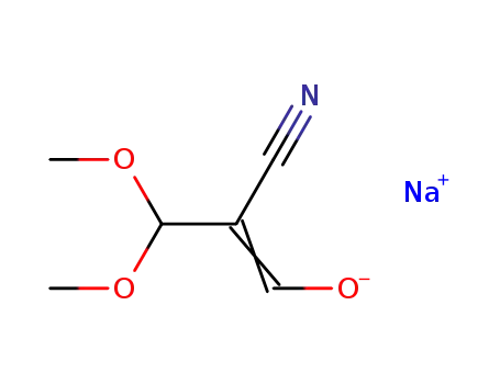 Molecular Structure of 105161-33-9 (3,3-Dimethoxy-2-(hydroxymethylene)propionitrile sodium salt)