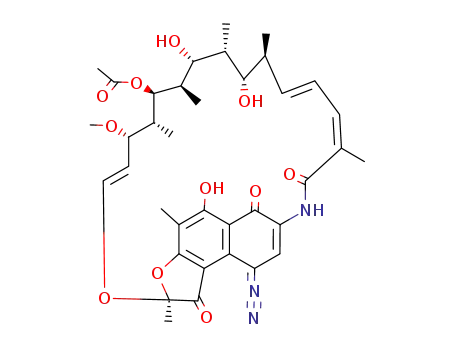 (12S,3E,5S,13E,15Z)-7t-acetoxy-15,6,9c,11t-tetrahydroxy-5r-methoxy-12,4,6t,8c,10c,12t,16-heptamethyl-11,17-dioxo-11,2-dihydro-2-oxa-18-aza-1(2,7)-naphtho[2,1-b]furana-cyclooctadecaphane-3,13,15-triene-19-diazonium betaine