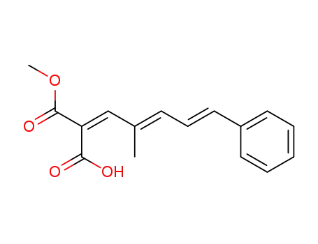 Molecular Structure of 143468-50-2 (Propanedioic acid, (2-methyl-5-phenyl-2,4-pentadienylidene)-,
monomethyl ester, (E,E,E)-)